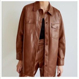 Aritzia Wilfred the ganna shirt jacket - cognac